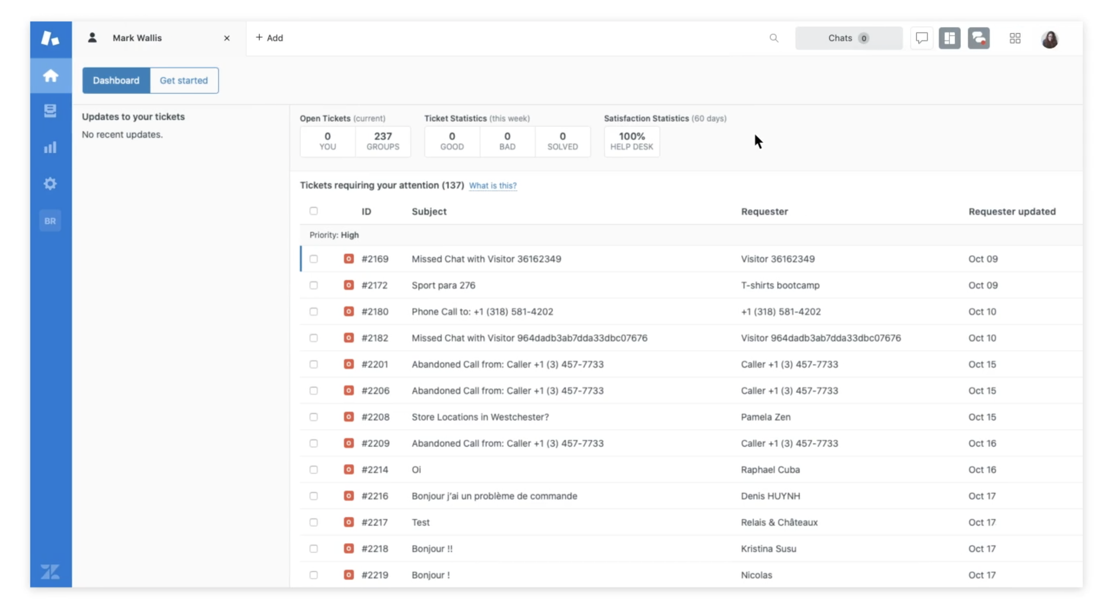 screenshot of Zendesk Talk